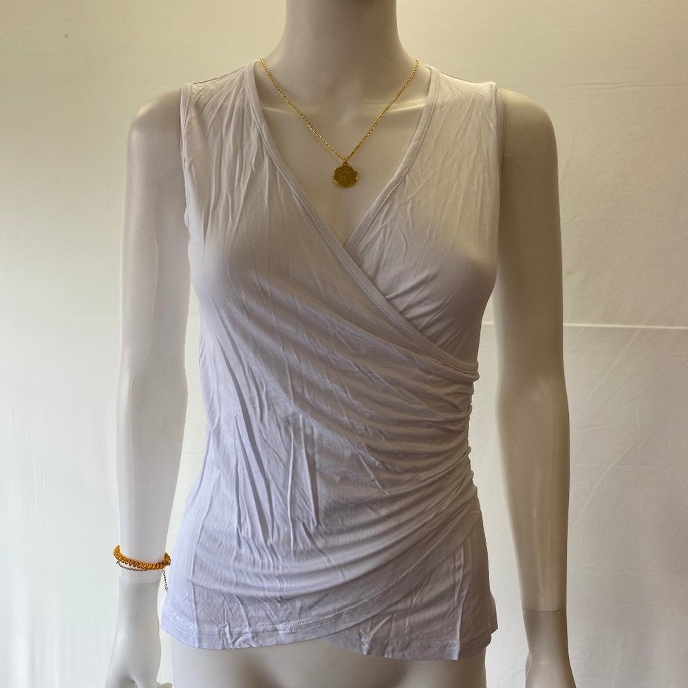 Guberry Small V Neck Sleeveless Cross Cami Top